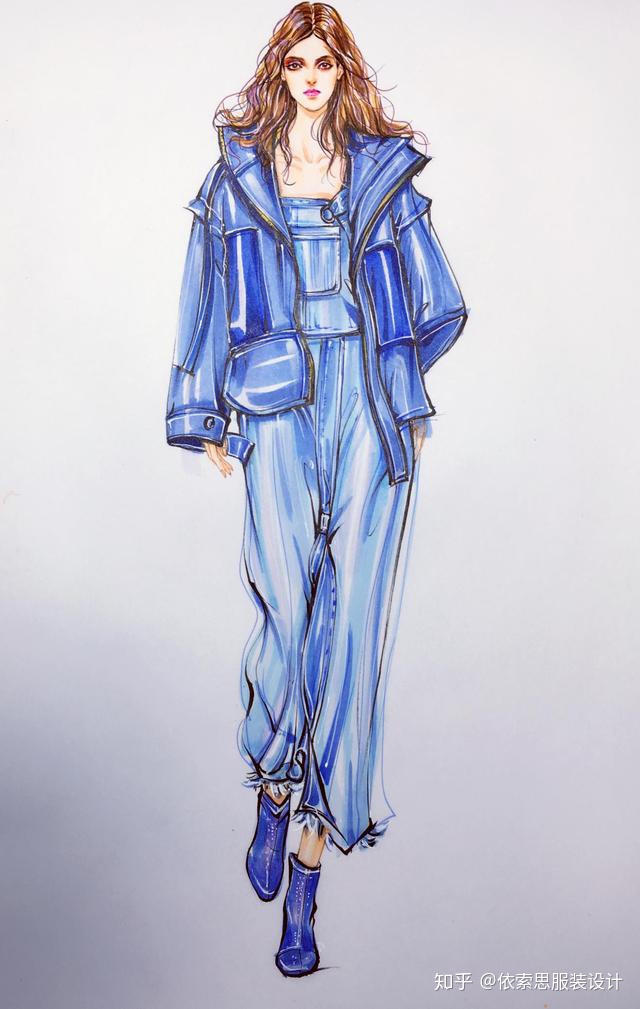 如何在时装画中表现面料质感