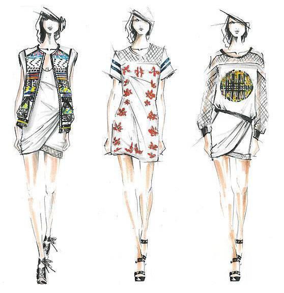 时装手稿效果 女装设计的创新表达与艺术呈现